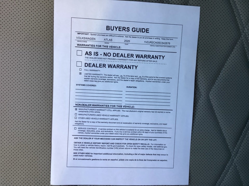 2025 Volkswagen Atlas 2.0T SE w/Technology