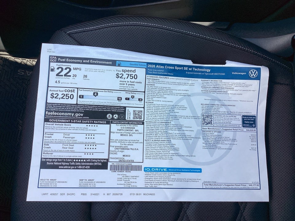 2026 Volkswagen Atlas Cross Sport 2.0T SE w/Technology