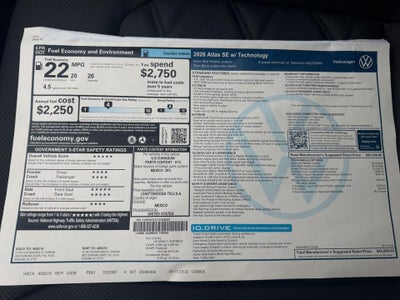 2026 Volkswagen Atlas 2.0T SE w/Technology