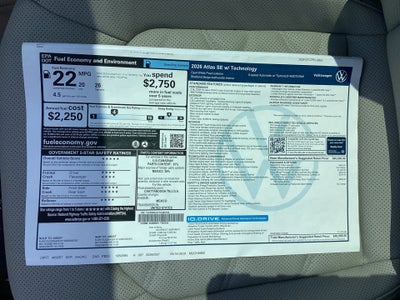 2026 Volkswagen Atlas 2.0T SE w/Technology
