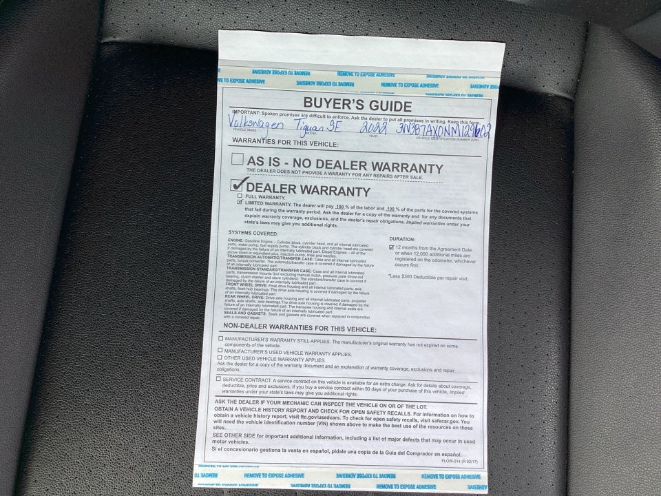 2022 Volkswagen Tiguan 2.0T SE