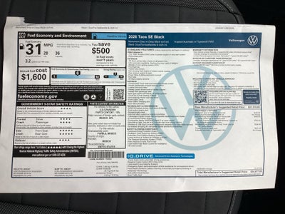 2026 Volkswagen Taos SE Black