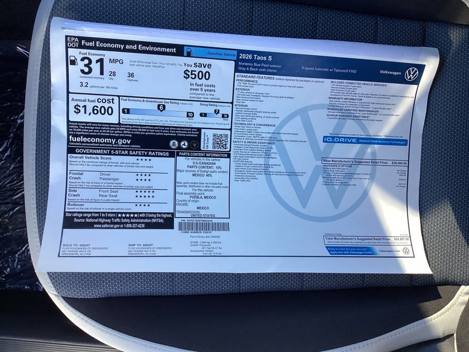 2026 Volkswagen Taos S