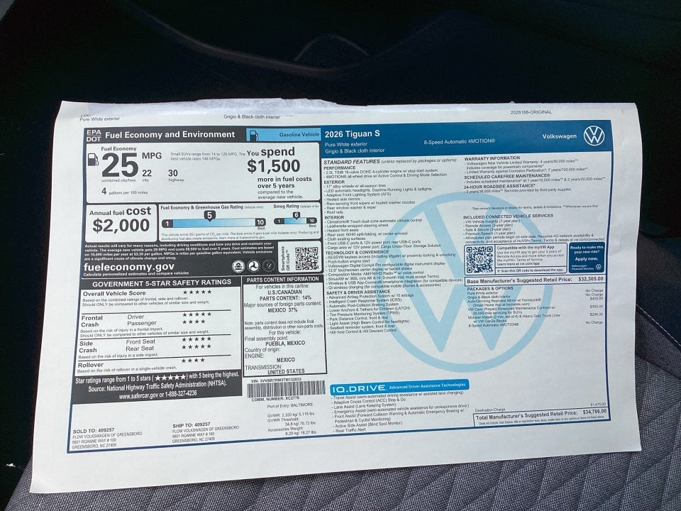2026 Volkswagen Tiguan S