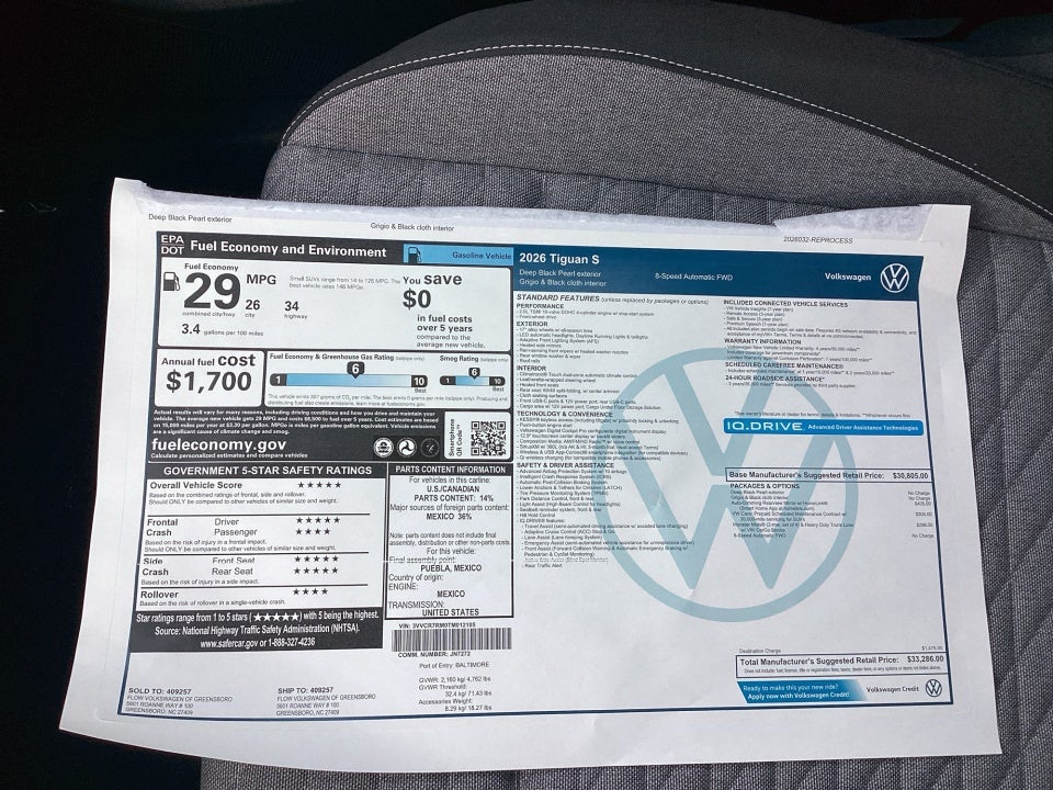 2026 Volkswagen Tiguan S