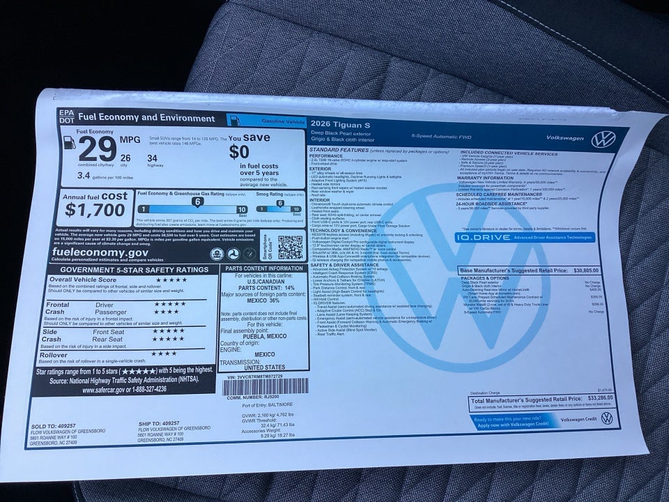 2026 Volkswagen Tiguan S