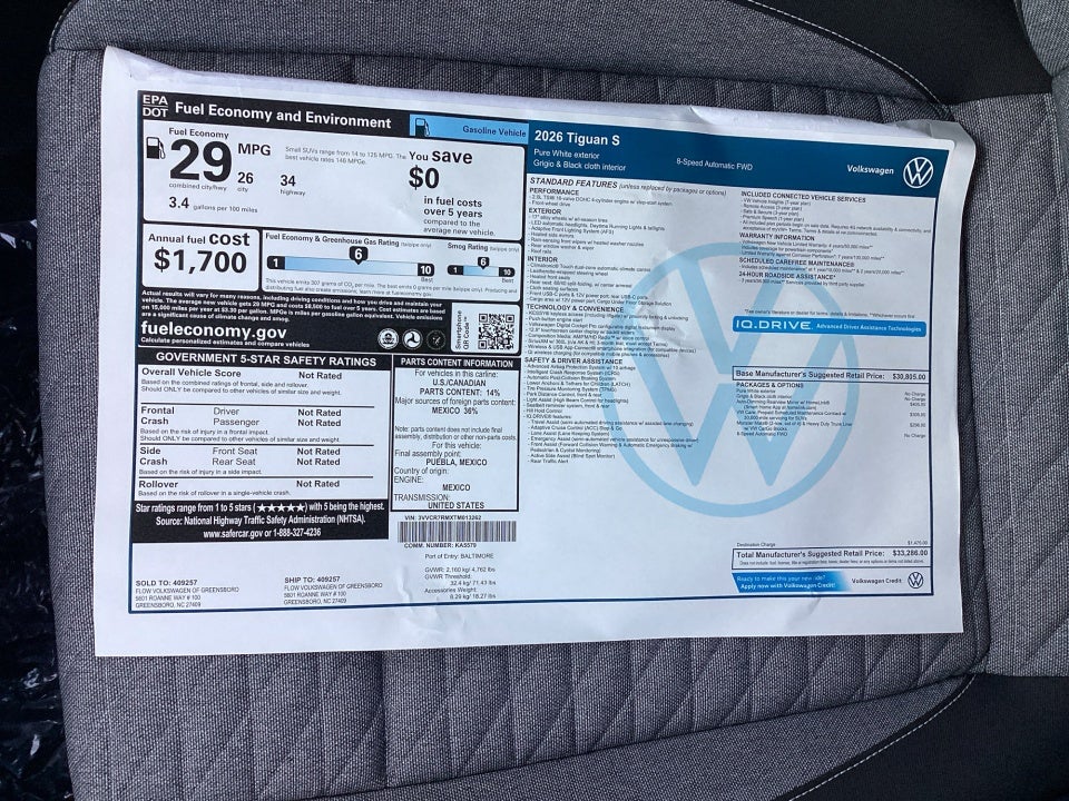 2026 Volkswagen Tiguan S