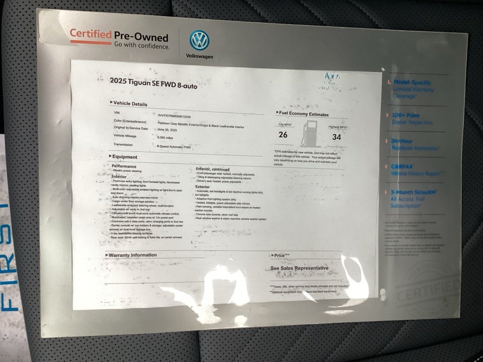 2025 Volkswagen Tiguan 2.0T SE