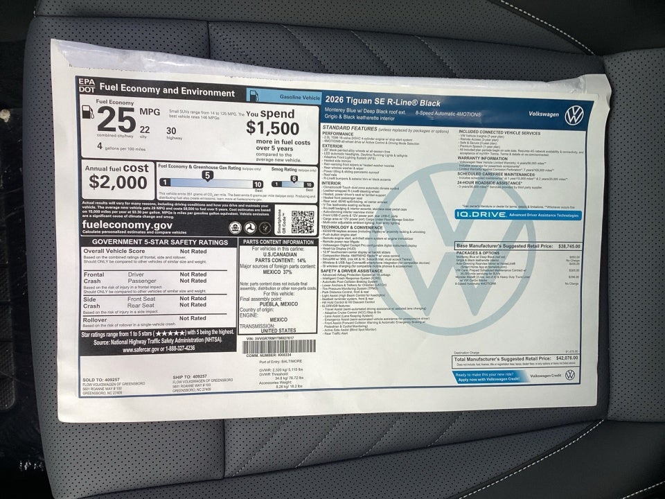 2026 Volkswagen Tiguan SE R-Line Black