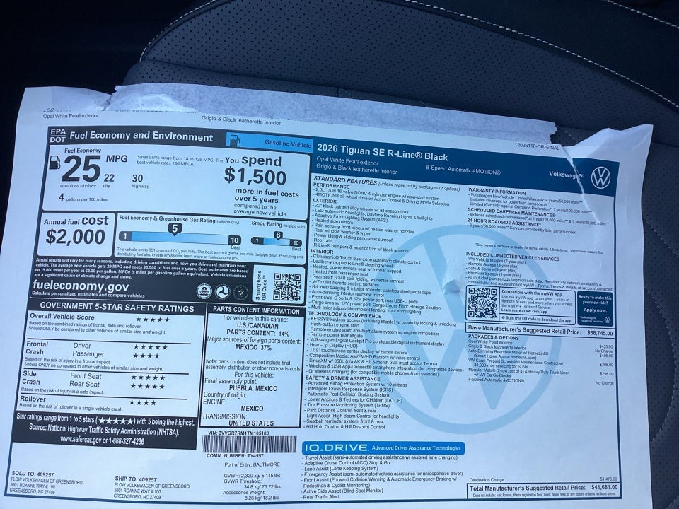 2026 Volkswagen Tiguan SE R-Line Black