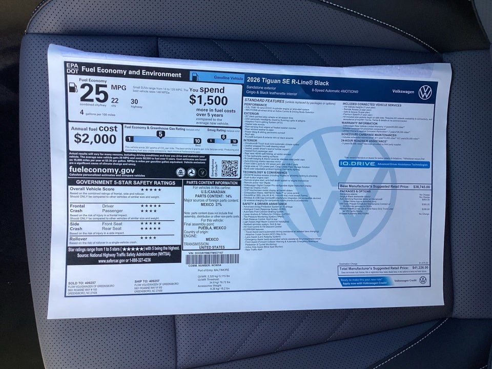 2026 Volkswagen Tiguan SE R-Line Black