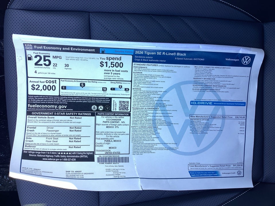 2026 Volkswagen Tiguan SE R-Line Black