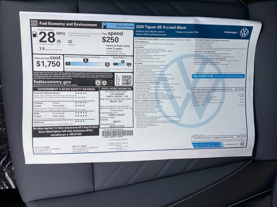 2026 Volkswagen Tiguan SE R-Line Black