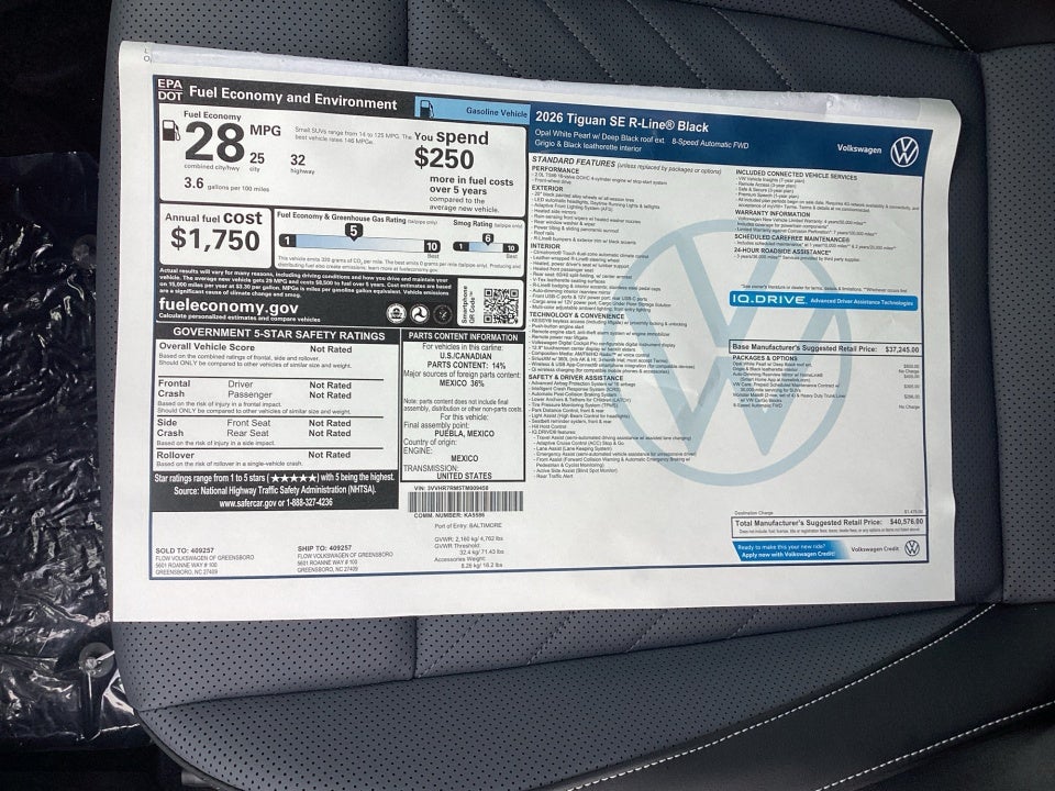 2026 Volkswagen Tiguan SE R-Line Black