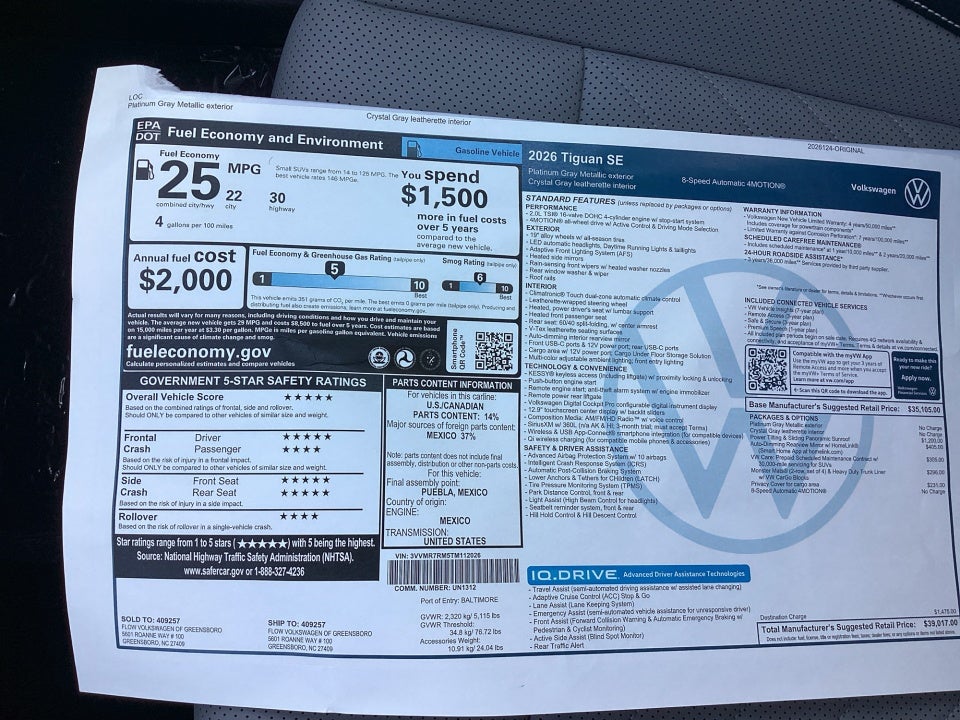 2026 Volkswagen Tiguan SE