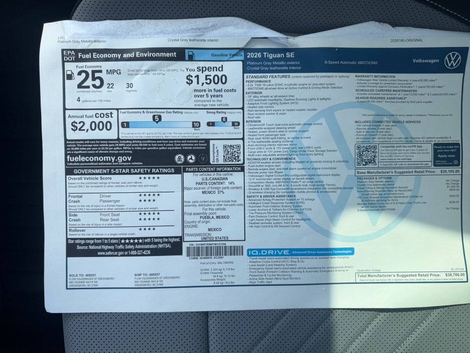 2026 Volkswagen Tiguan SE