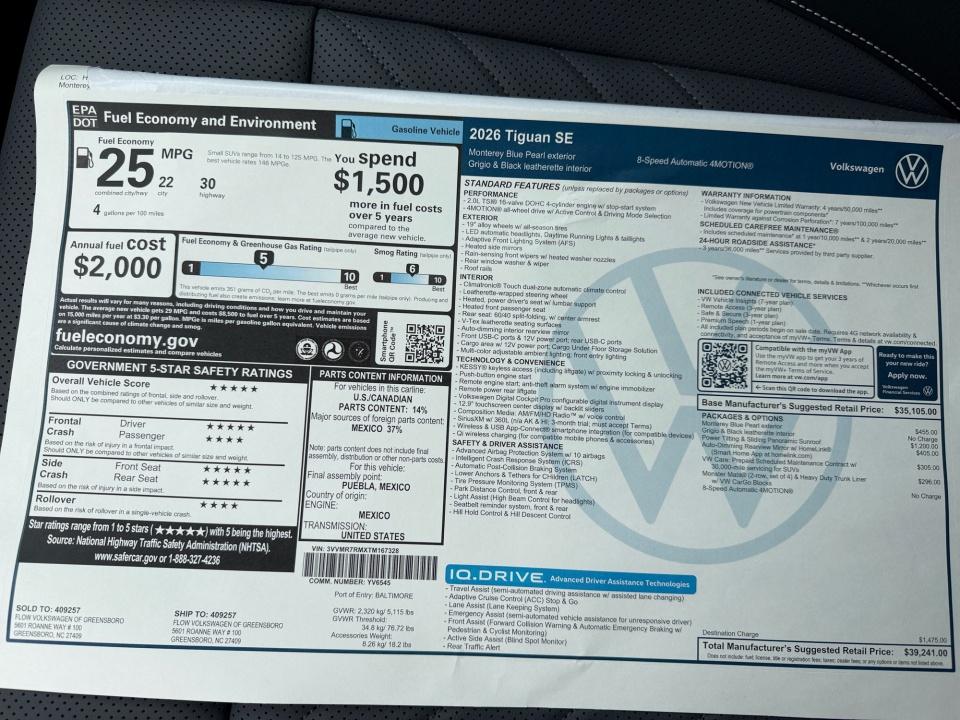 2026 Volkswagen Tiguan SE