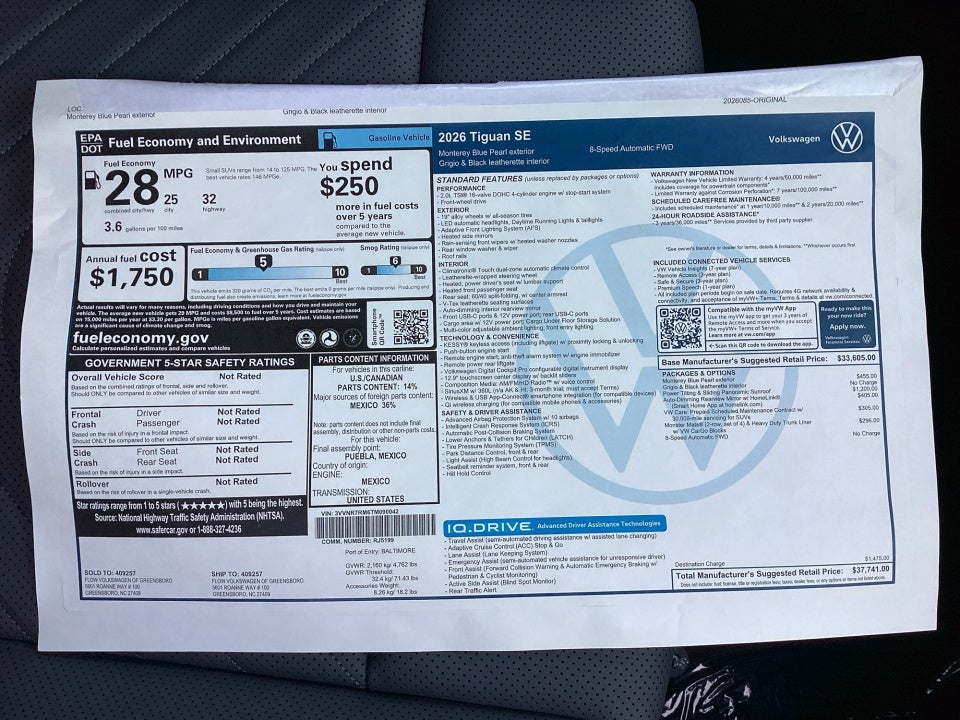 2026 Volkswagen Tiguan SE