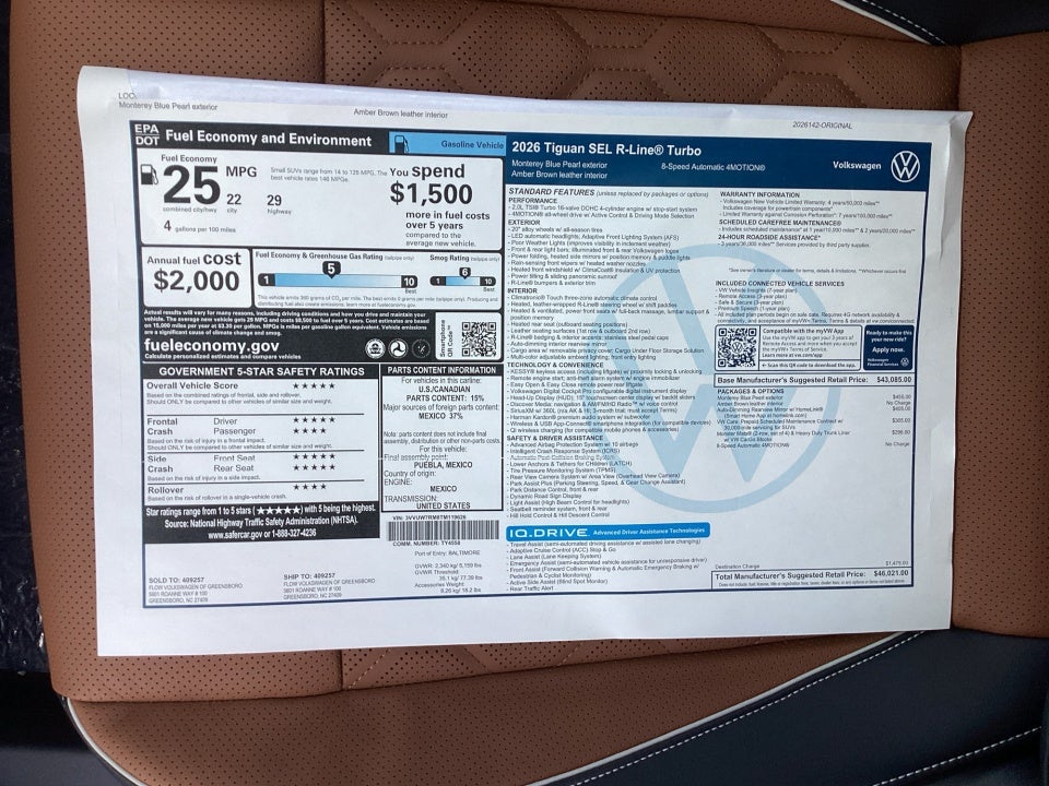 2026 Volkswagen Tiguan SEL R-Line Turbo