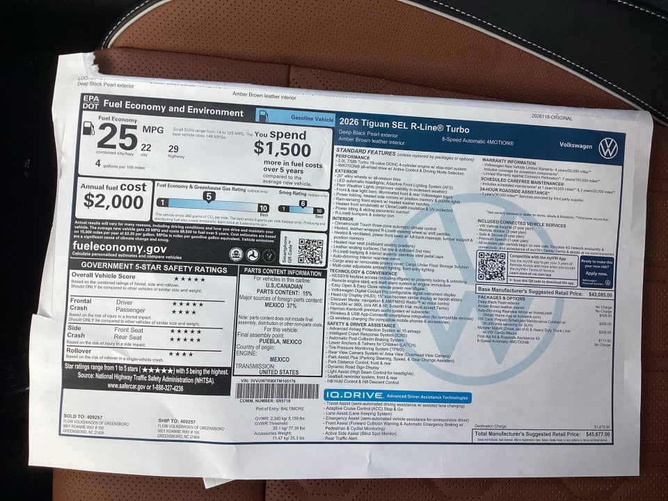 2026 Volkswagen Tiguan SEL R-Line Turbo