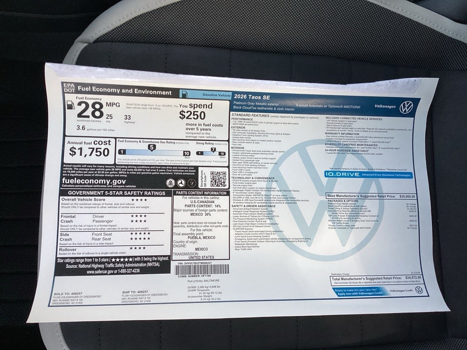 2026 Volkswagen Taos SE