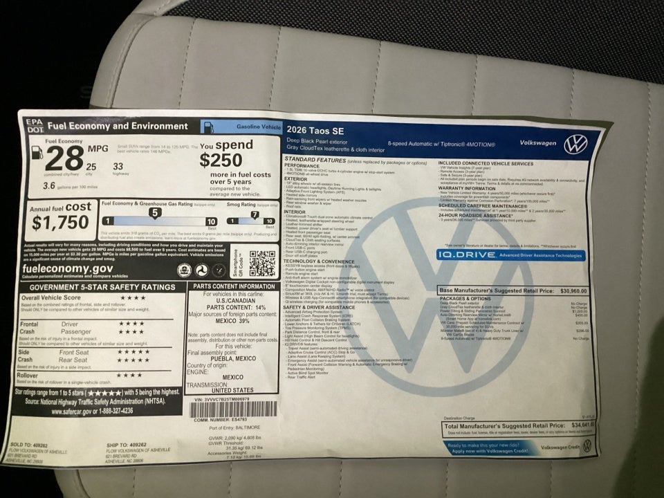 2026 Volkswagen Taos SE