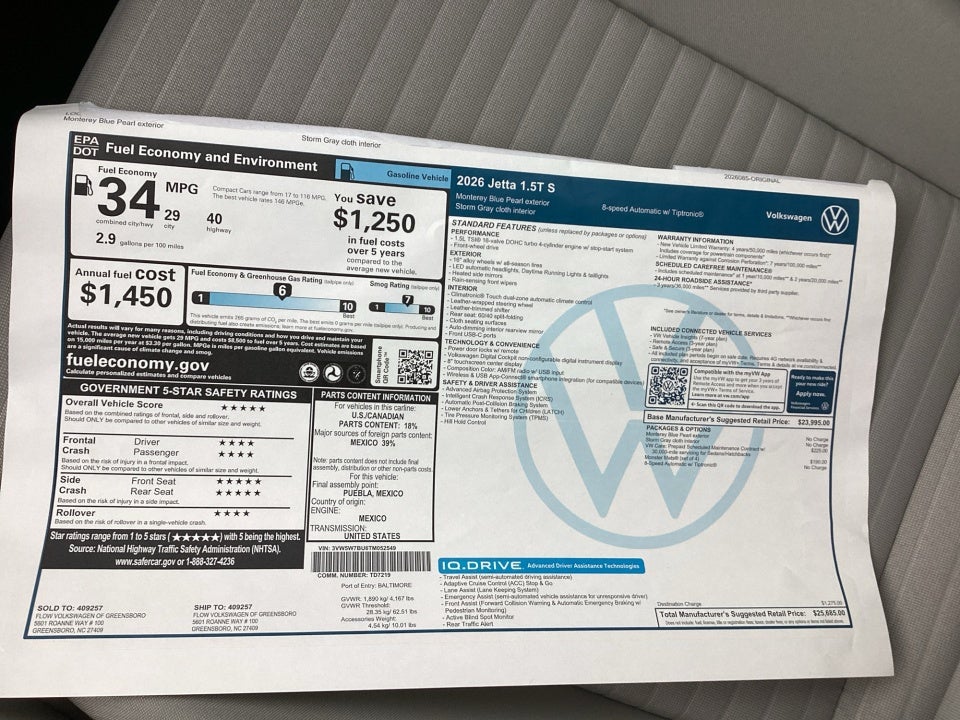 2026 Volkswagen Jetta S