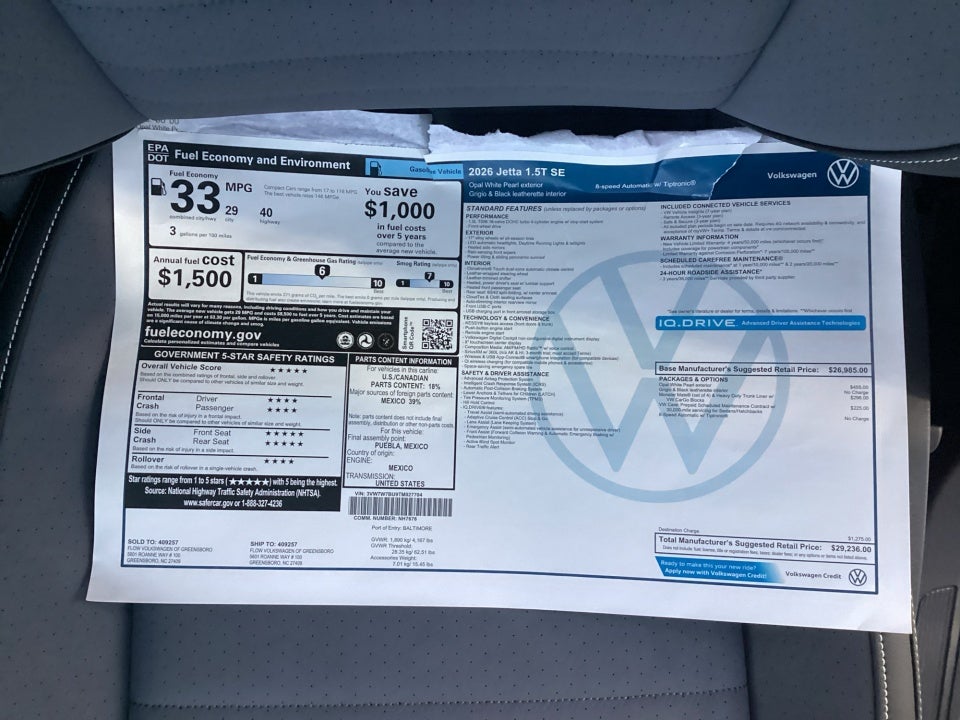 2026 Volkswagen Jetta SE