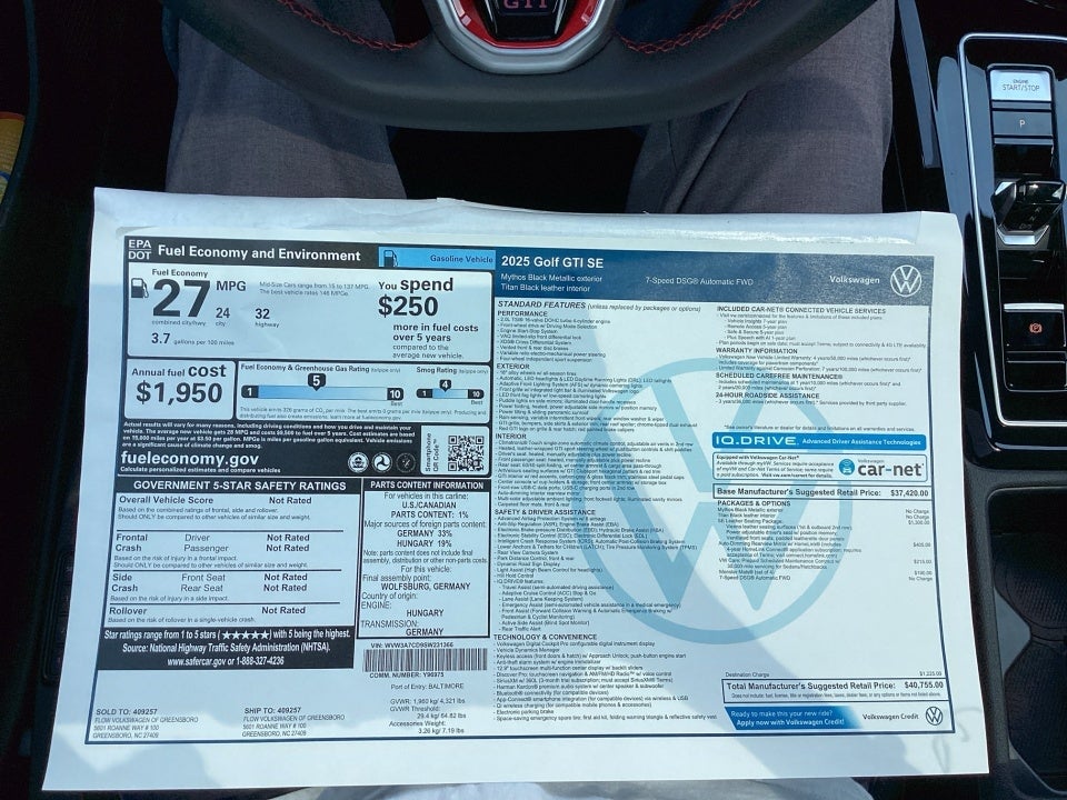 2025 Volkswagen Golf GTI 2.0T SE