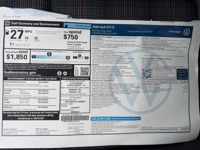 2026 Volkswagen Golf GTI S