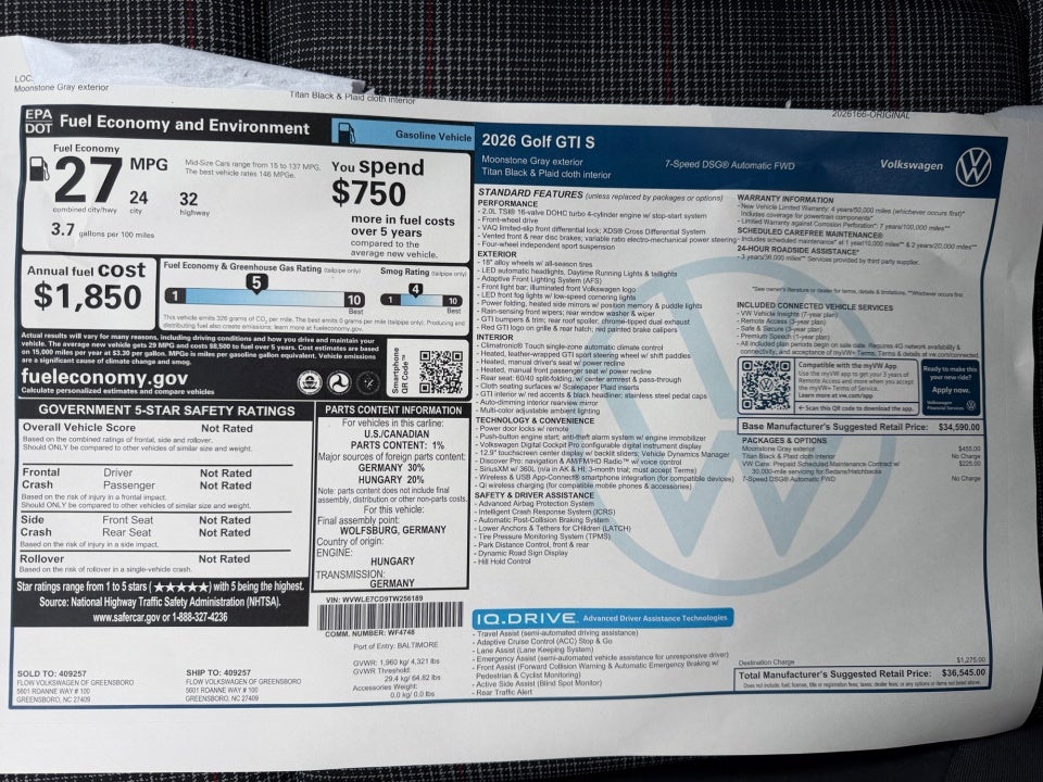 2026 Volkswagen Golf GTI S