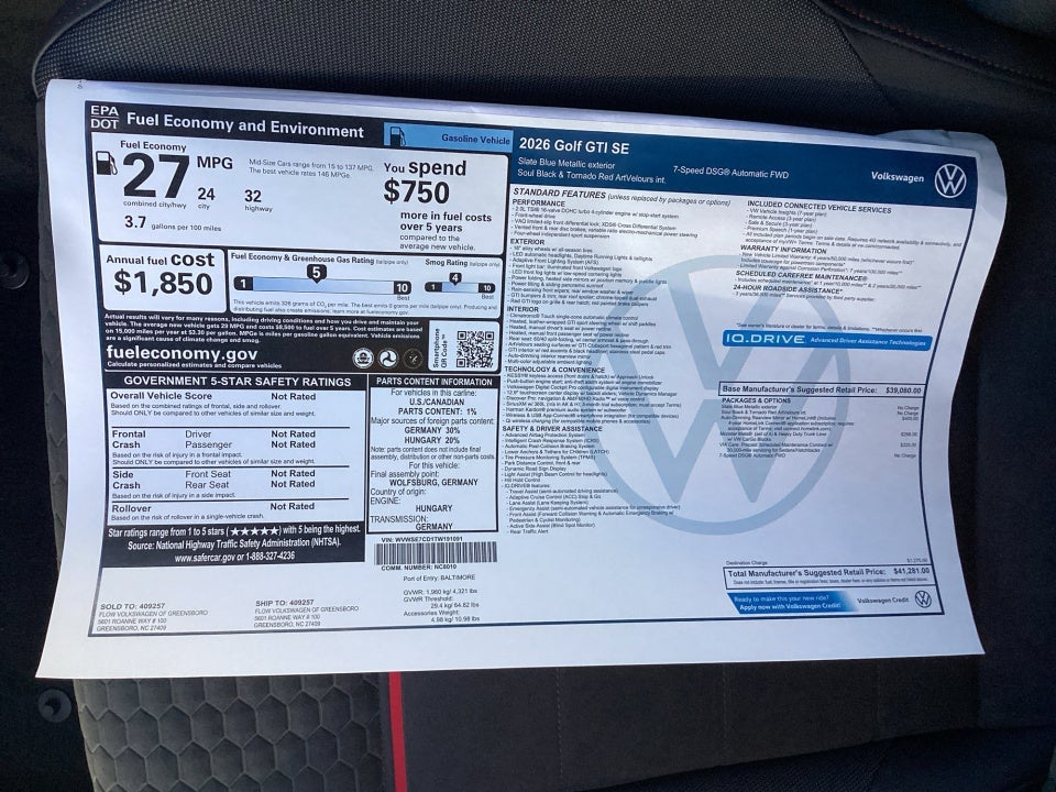 2026 Volkswagen Golf GTI SE