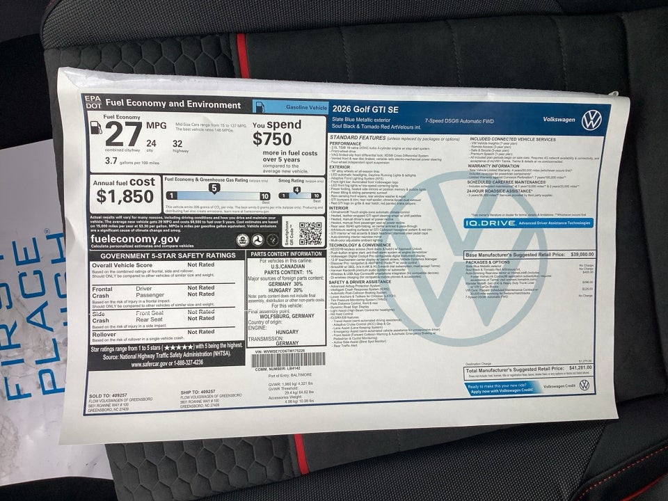 2026 Volkswagen Golf GTI SE