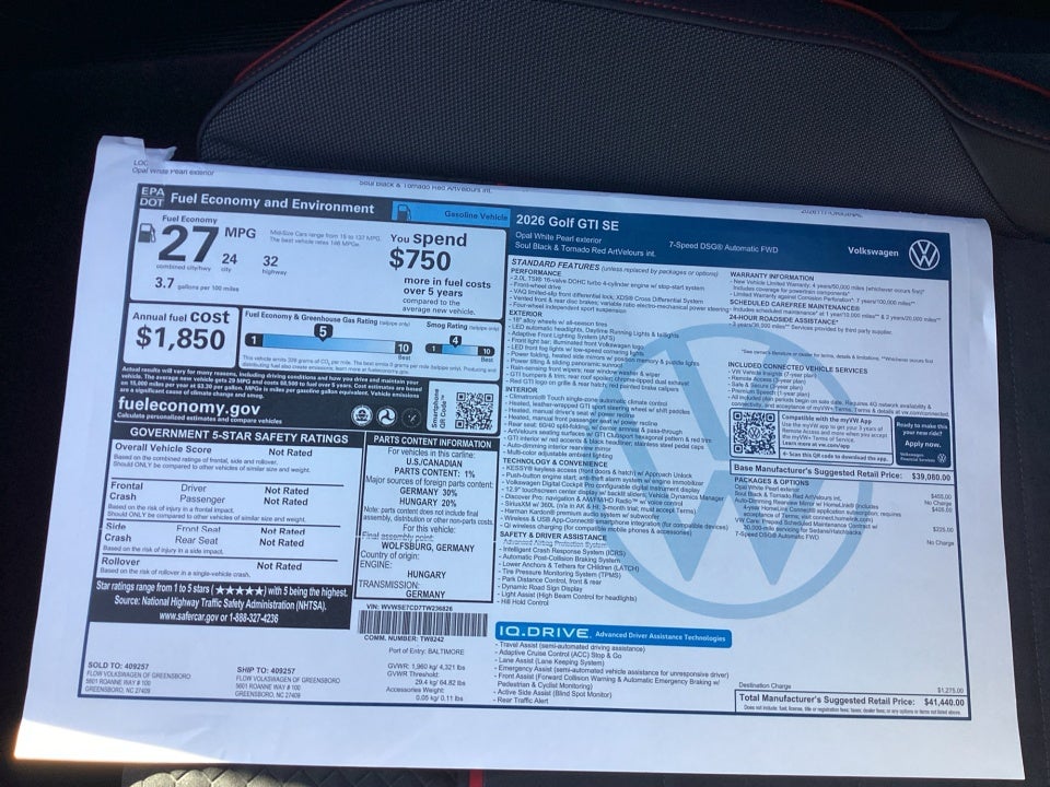 2026 Volkswagen Golf GTI SE