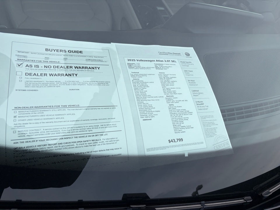 2025 Volkswagen Atlas 2.0T SEL