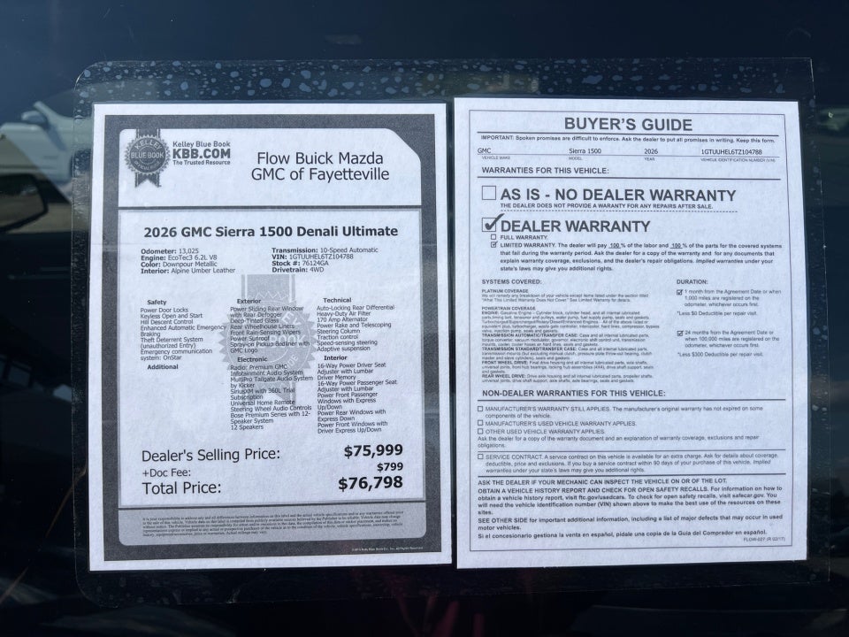 2026 GMC Sierra 1500 Crew Cab, Short Bed, Denali Ultimate, 4WD
